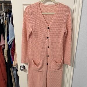 Amazon Pink Button-Up Cardigan